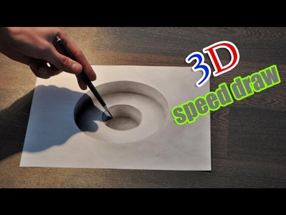 Drawing 3D hole/ Illusion anamorphic painting