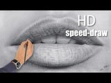 How to Draw realistic lips (speed painting) drawing HD