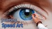 Speed Painting an Eye in oil dry brush/ realistic (How To Draw)
