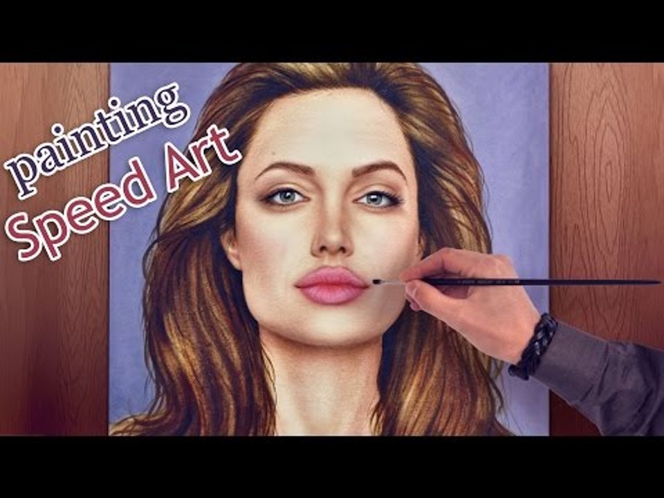 Angelina Jolie AMAZING speed painting (How to Draw a face) HD