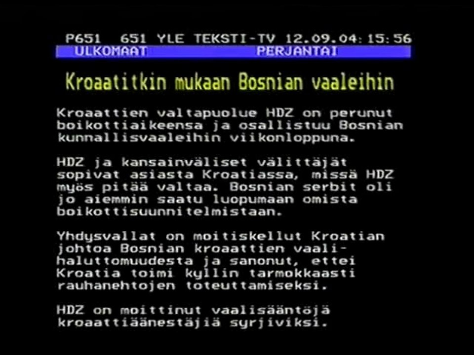 YLE TV1 Uutisikkuna 12.9 1996