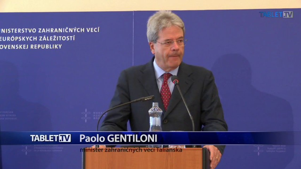 ZÁZNAM: Minister zahraničných vecí Talianska Gentiloni na návšteve na Slovensku