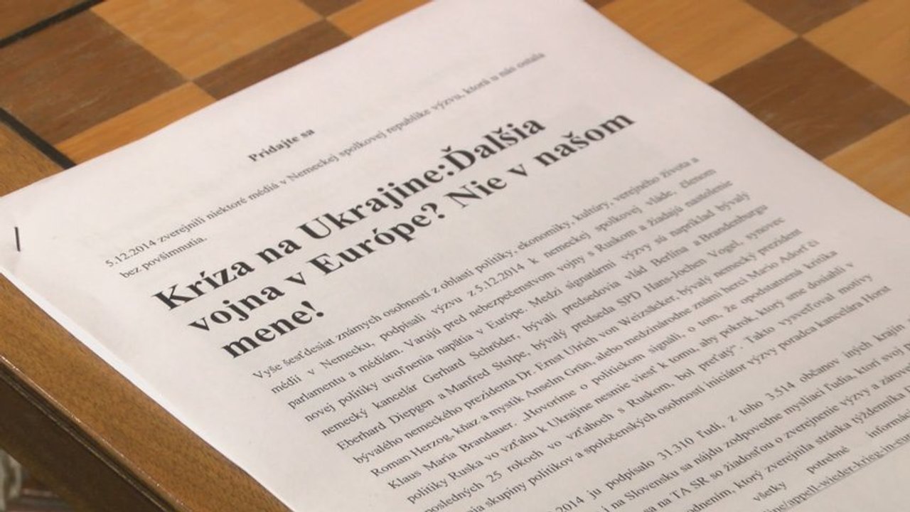 Výzvu Vojna? Nie v našom mene podpísal Rudolf Schuster, aj Dan Landa