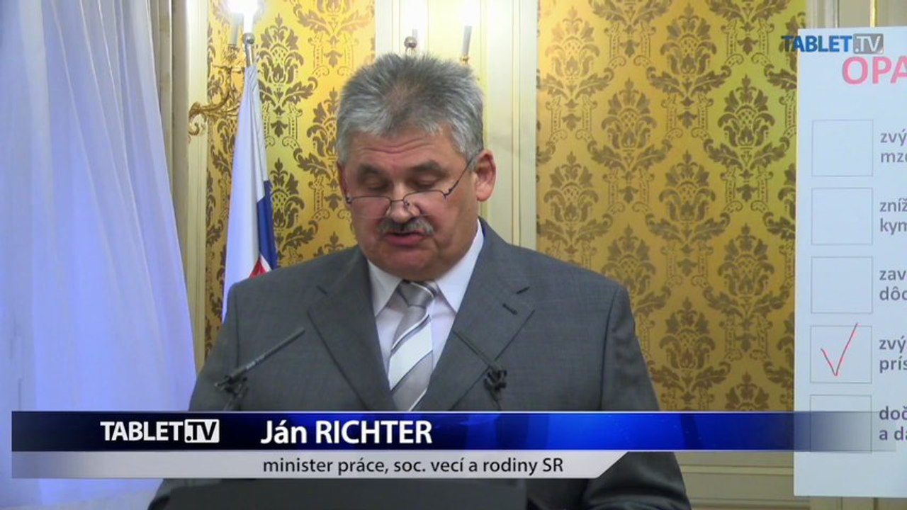 ZÁZNAM z TK R. Fica a J. Richtera o opatrení na zlepšenie životnej úrovne ľudí