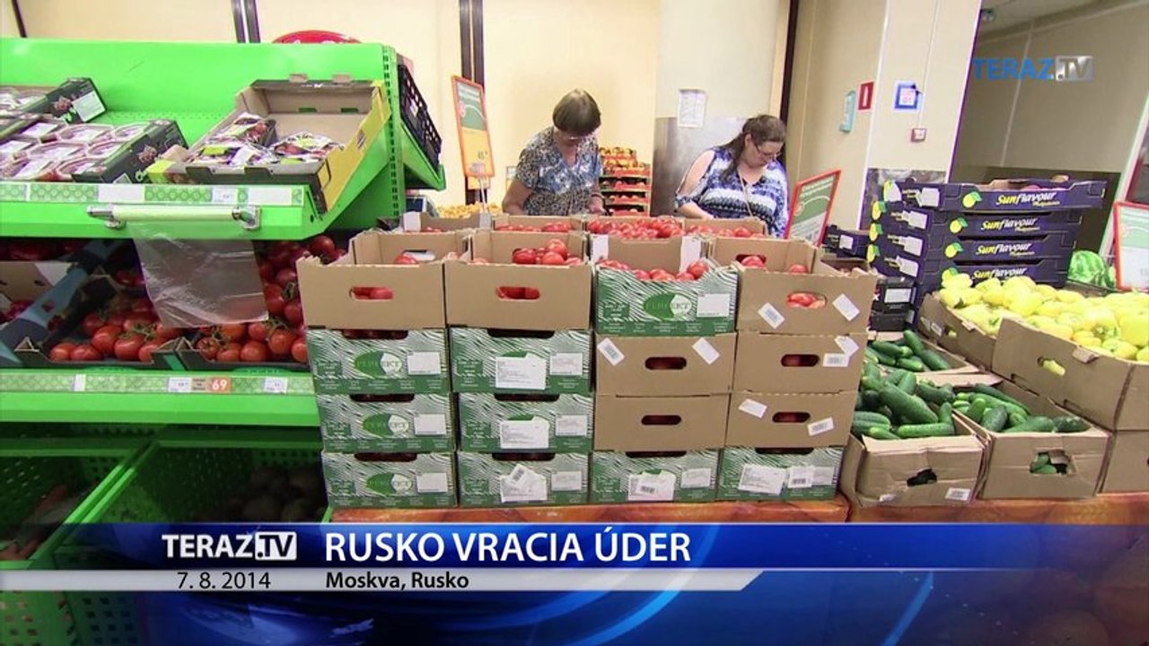 Rusko vracia úder, zakázalo dovoz potravín