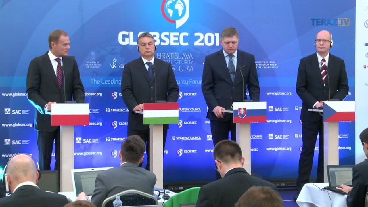 GLOBSEC 2014 - Tlačová konferencia premiérov V4