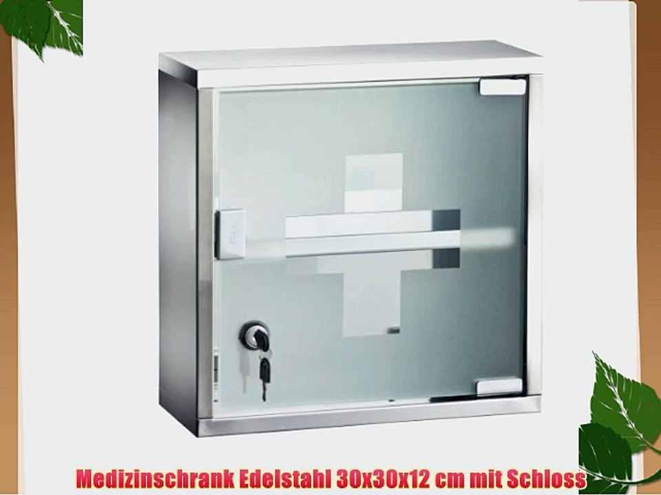 Medizinschrank Edelstahl 30x30x12 cm mit Schloss