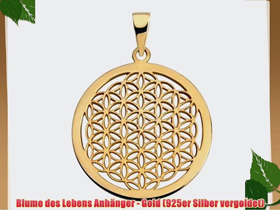 Blume des Lebens Anh?nger - Gold (925er Silber vergoldet)
