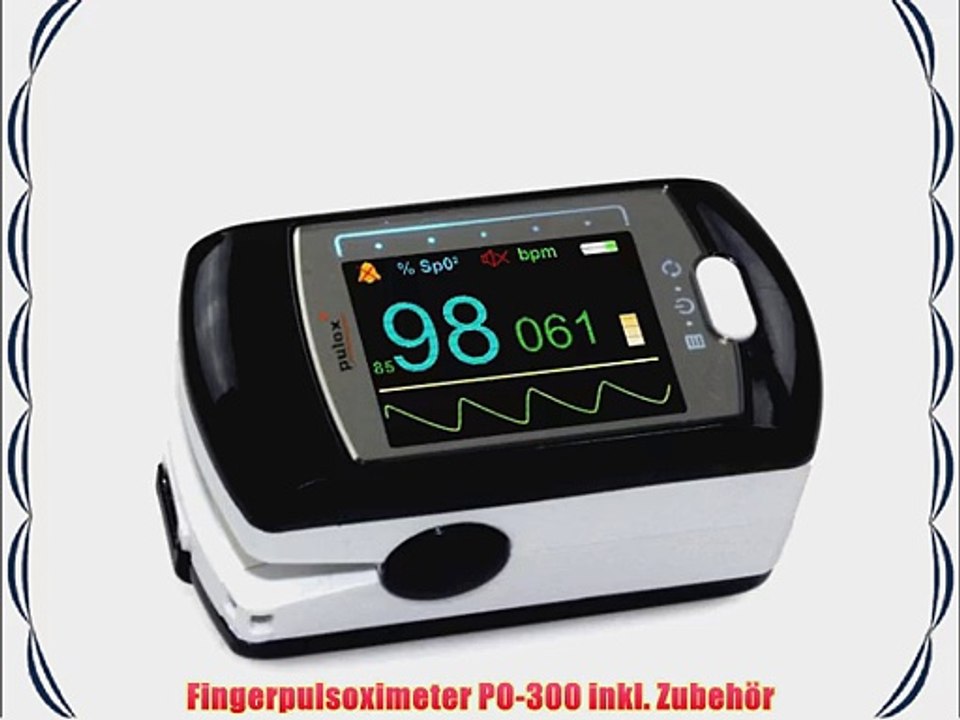 Pulsoximeter PULOX PO-300 mit Farbdisplay und Alarm inkl. Software f?r Langzeitaufnahme