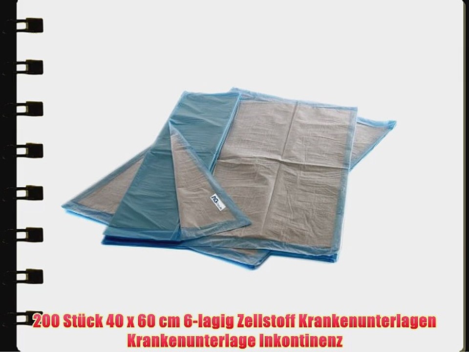 200 St?ck 40 x 60 cm 6-lagig Zellstoff Krankenunterlagen Krankenunterlage Inkontinenz