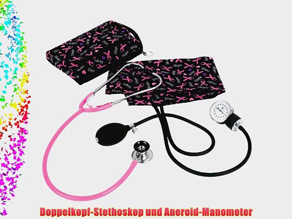 NCD Medical/Prestige Medical  Set mit Aneroid-Manometer und Doppelkopf-Stethoskop Pink-Schwarz