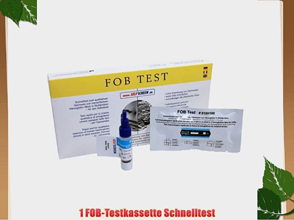 FOB Self Test - Darmkrebstest zur Fr?herkennung inkl. PULOX Respi-Key in Gr?n