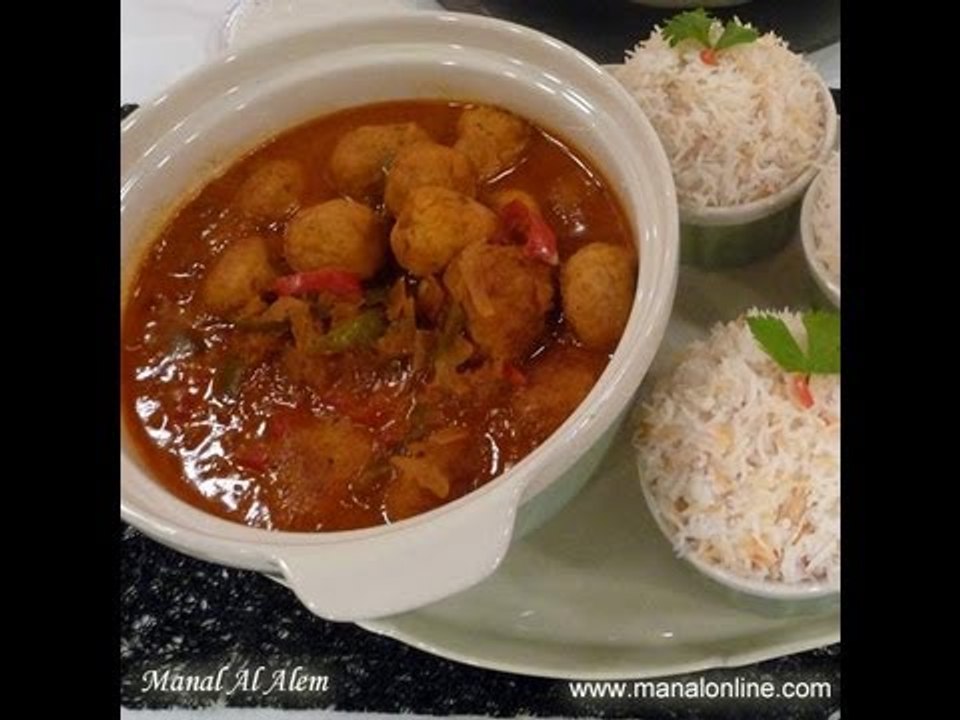 كفتة الدجاج بالكاري الحار - مطبخ منال العالم