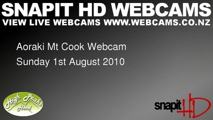 Aoraki Mt Cook Webcam Sunday 1st August 2010