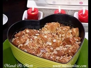 بودنج الكرواسون بالشوكولاتة - منال العالم