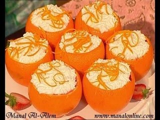 كاسات البرتقال بالفواكه - منال العالم