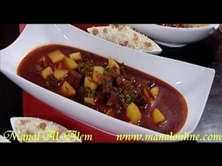 يخني اللحم بالبطاطس والبازيلا - منال العالم