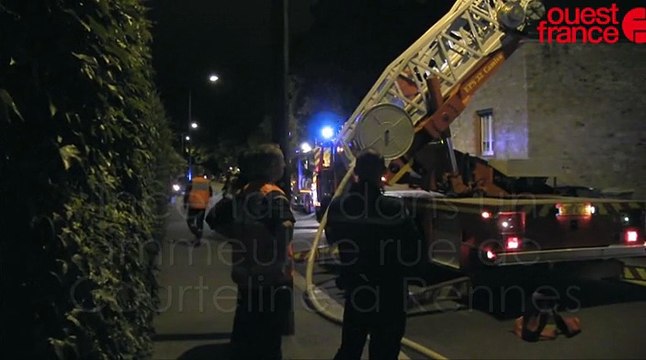 incendie rue de Courteline à Rennes