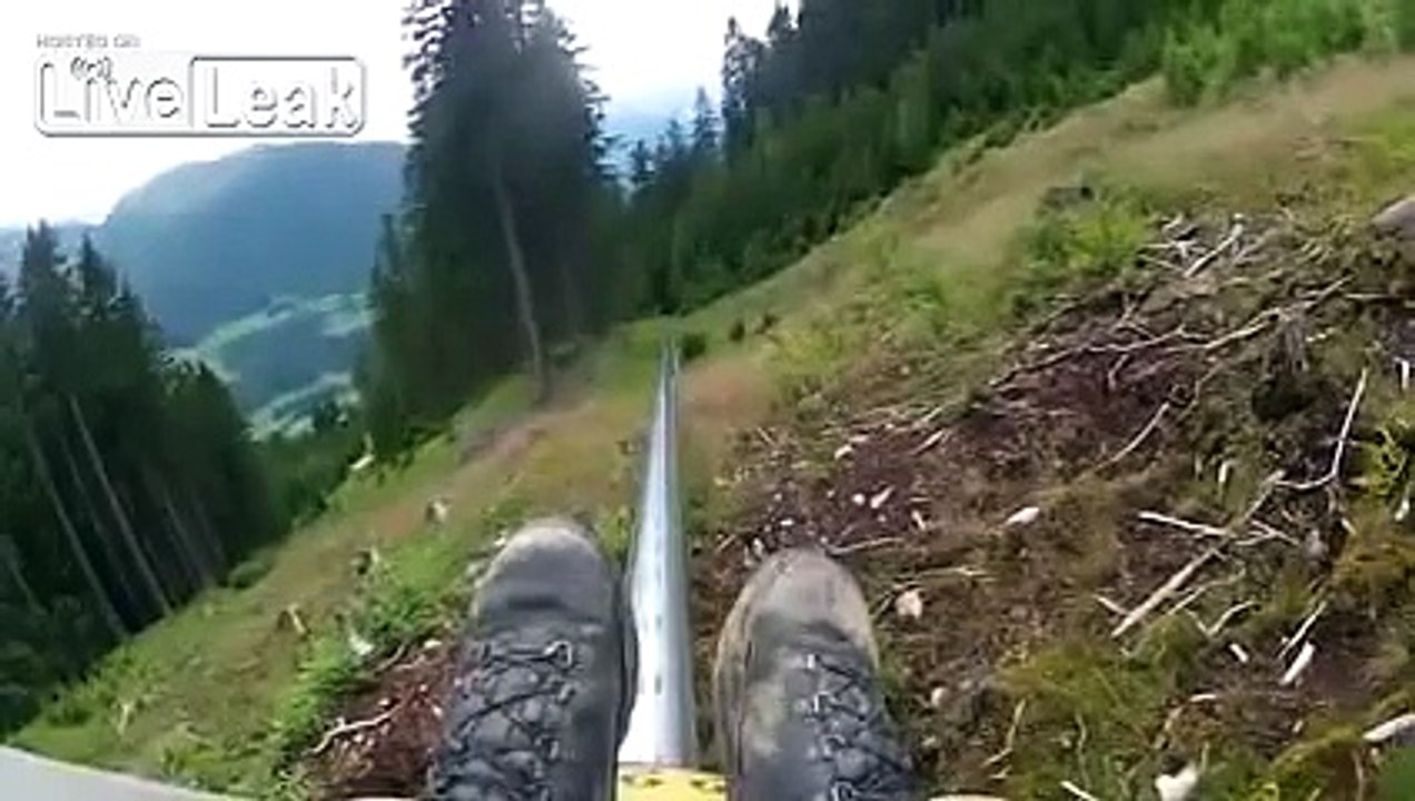 Girl Knocked The F out For Ruining Some Guy's Alpine Coaster Ride