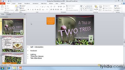 Powerpoint Saving your presentation as a PDF