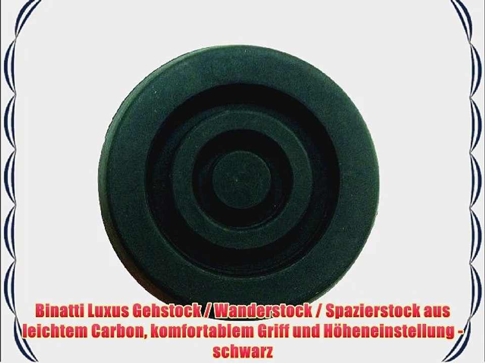 Binatti Luxus Gehstock / Wanderstock / Spazierstock aus leichtem Carbon komfortablem Griff