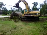 Cat 330 Excavator removing trees