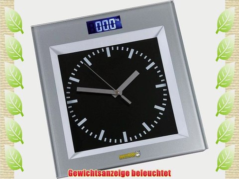 Sanwood 1003010 Personenwaage mit Uhr 4.9 x 30 x 31.9 cm max 180 kg Kunststoff/Glas Ziffernblatt