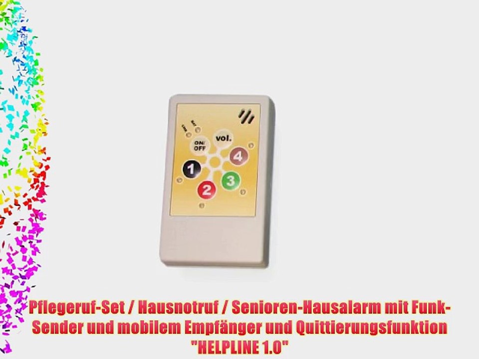 Pflegeruf-Set / Hausnotruf / Senioren-Hausalarm mit Funk-Sender und mobilem Empf?nger und Quittierungsfunktion