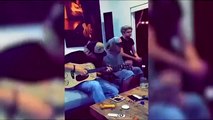 Justin Bieber, Niall Horan and Cody Simpson have a jam