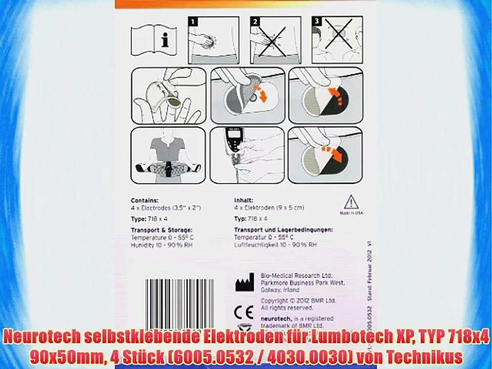 Neurotech selbstklebende Elektroden f?r Lumbotech XP TYP 718x4 90x50mm 4 St?ck (6005.0532 /
