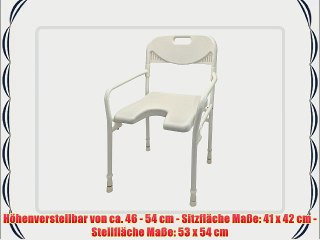Duschhocker Duschstuhl mit Arm- und R?ckenlehne faltbar wei?