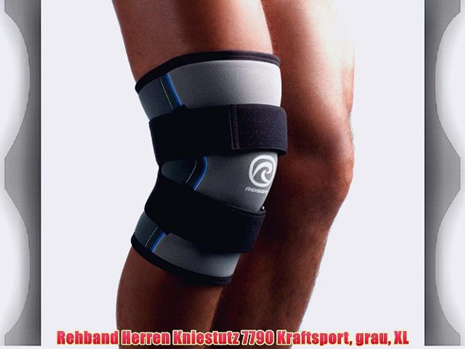 Rehband Herren Kniestutz 7790 Kraftsport grau XL