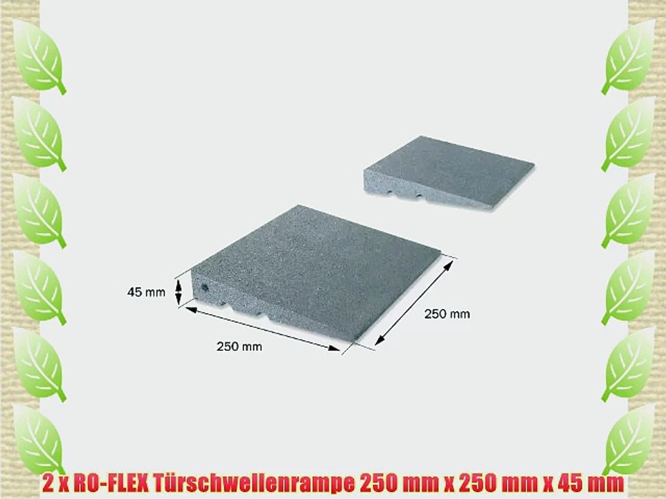 RO-FLEX T?rschwellenrampen-Set 250 / 45 mm hoch aus Gummifasern (grau)