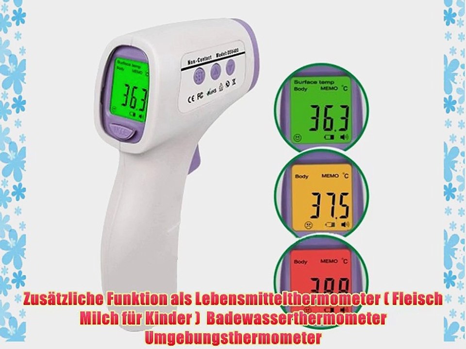 KONTAKTLOSES DIGITALES INFRAROT FIEBERTHERMOMETER FIEBER STIRNTHERMOMETER 050400