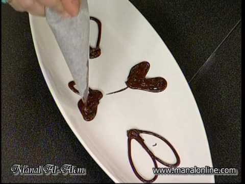 تزيين الاطباق بالشيكولاته - منال العالم