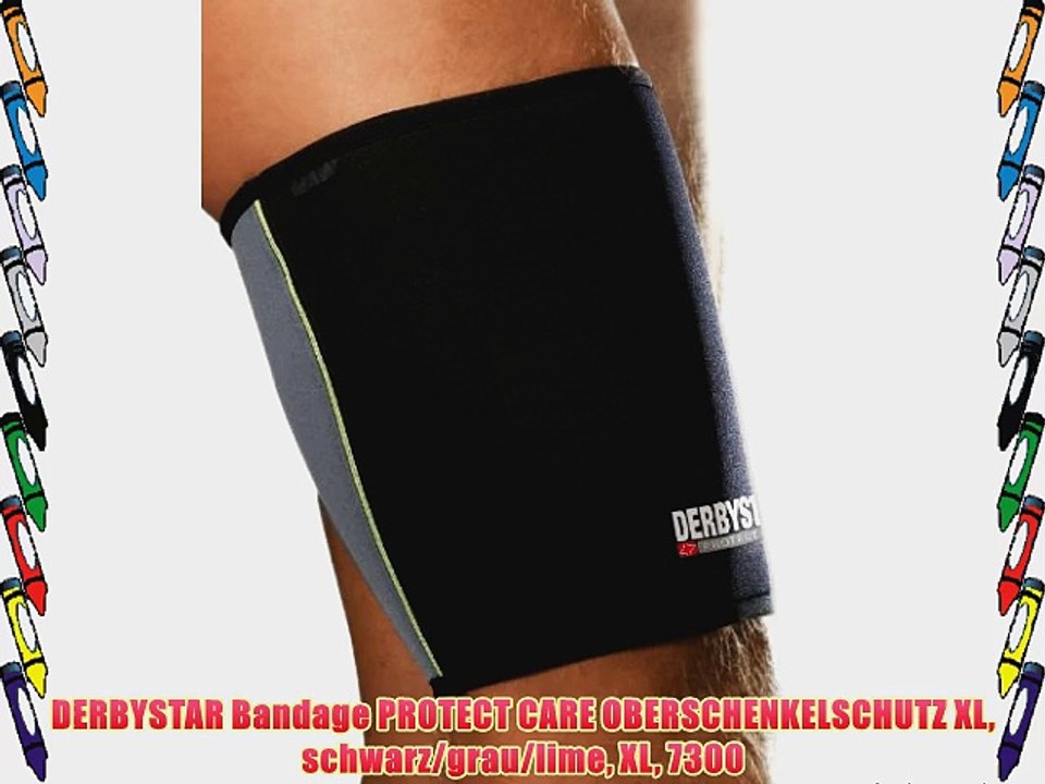 DERBYSTAR Bandage PROTECT CARE OBERSCHENKELSCHUTZ XL schwarz/grau/lime XL 7300