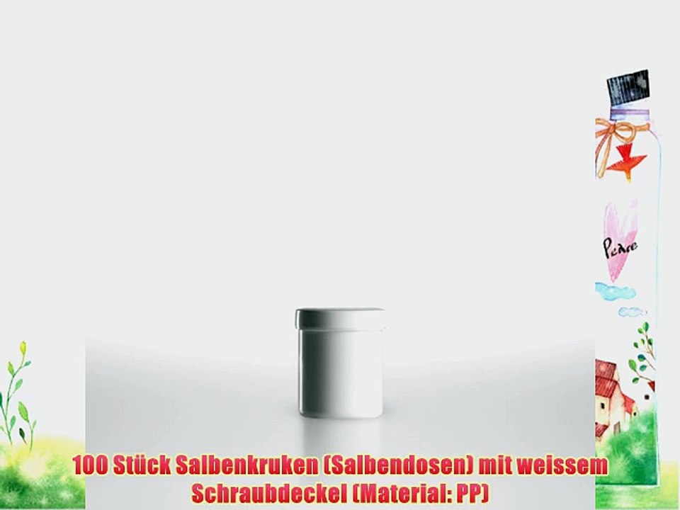 100 x Salbenkruken (Cremedosen) weiss / 20g bzw. 25ml / Schraubdeckel weiss / PP (? 028 pro