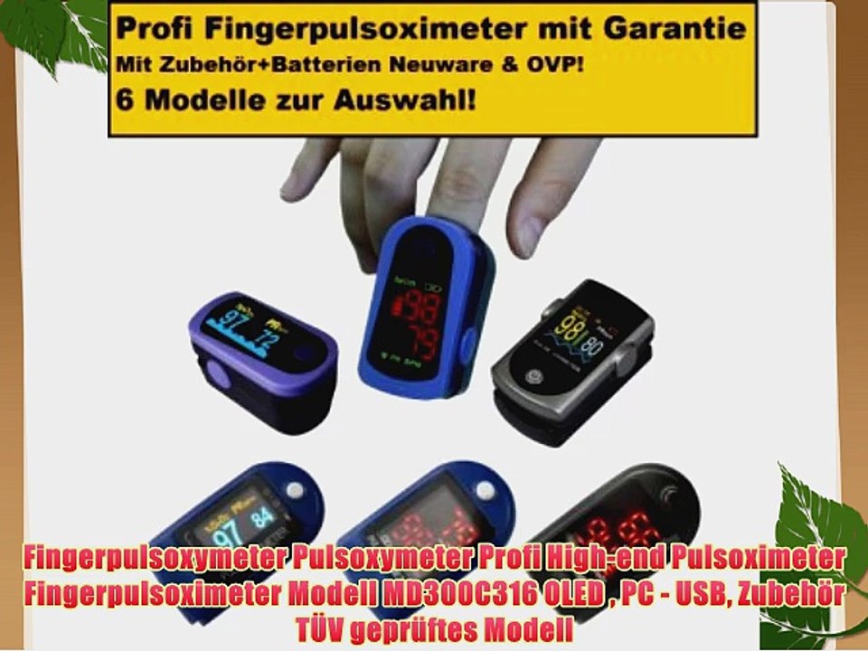 Fingerpulsoxymeter Pulsoxymeter Profi High-end Pulsoximeter Fingerpulsoximeter Modell MD300C316