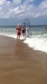 People are using homemade shark cages at the beach in North Carolina