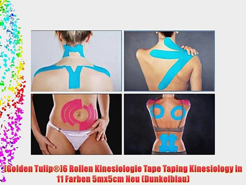 [Golden Tulip?]6 Rollen Kinesiologie Tape Taping Kinesiology in 11 Farben 5mx5cm Neu (Dunkelblau)