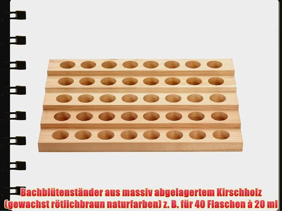 Bachbl?tenst?nder f?r 20ml Flaschen - Treppe f?r Hom?opathie-Flaschen aus massivem Kirschholz