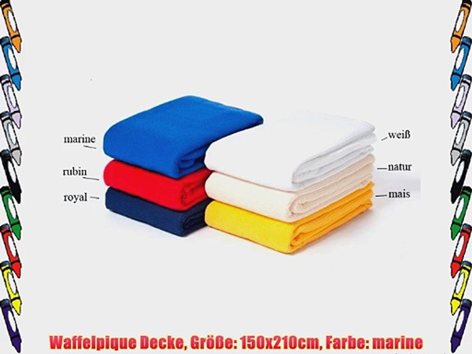 Waffelpique Decke Gr??e: 150x210cm Farbe: marine