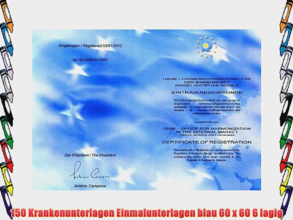 150 Krankenunterlagen Einmalunterlagen blau 60 x 60 6 lagig