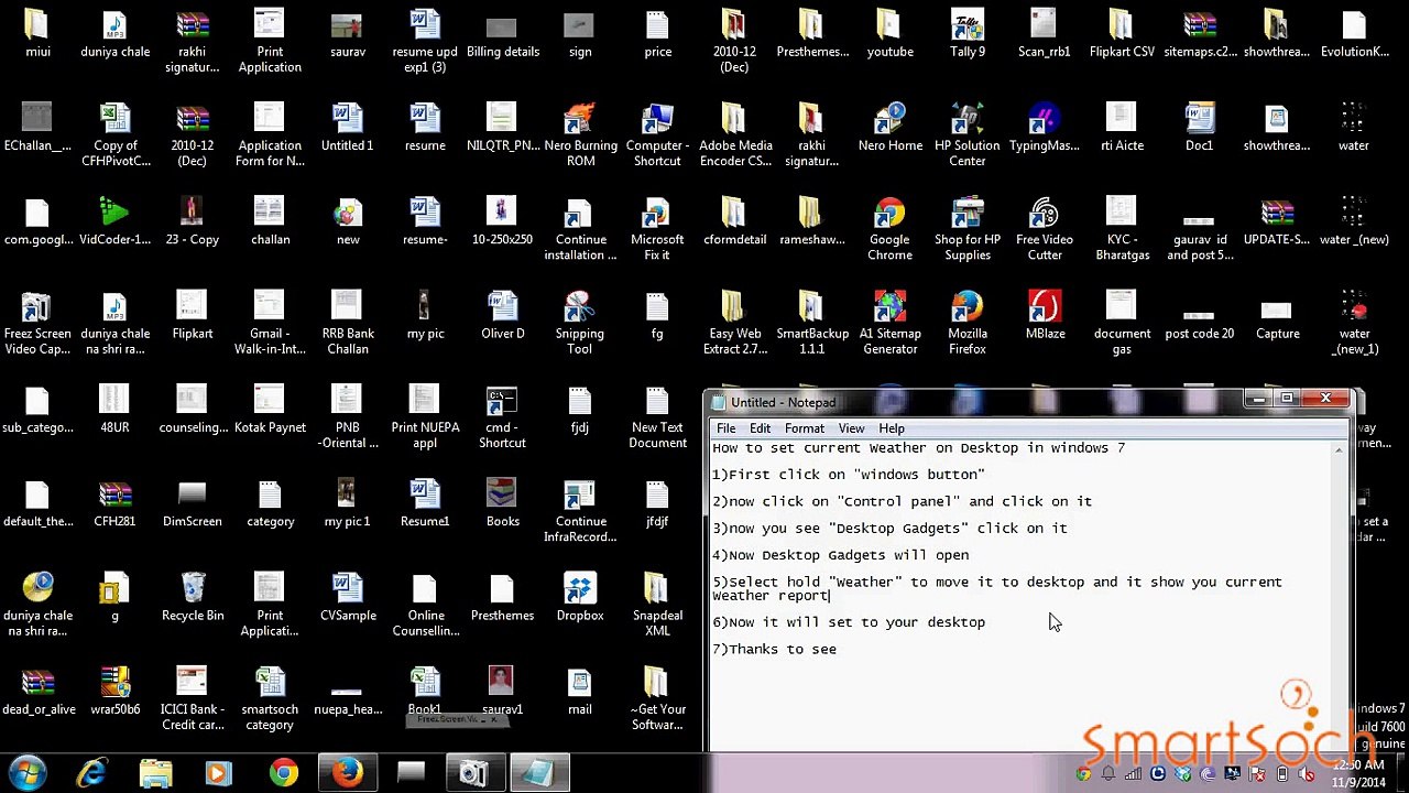 How To Set Current Weather Gadget In Windows 7