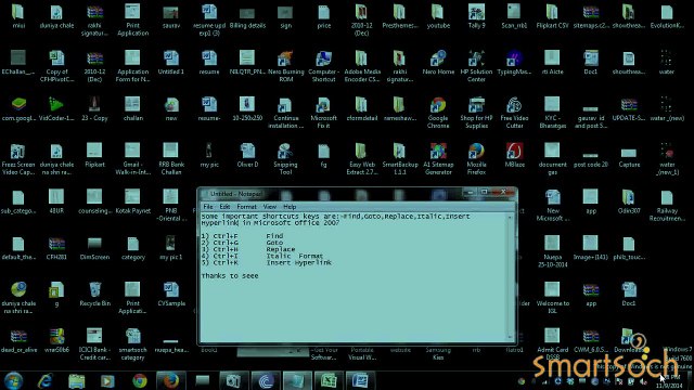 Some Important Shortcuts Keys Are Find,goto,replace,italic,insert Hyperlink In Microsoft Office 2007