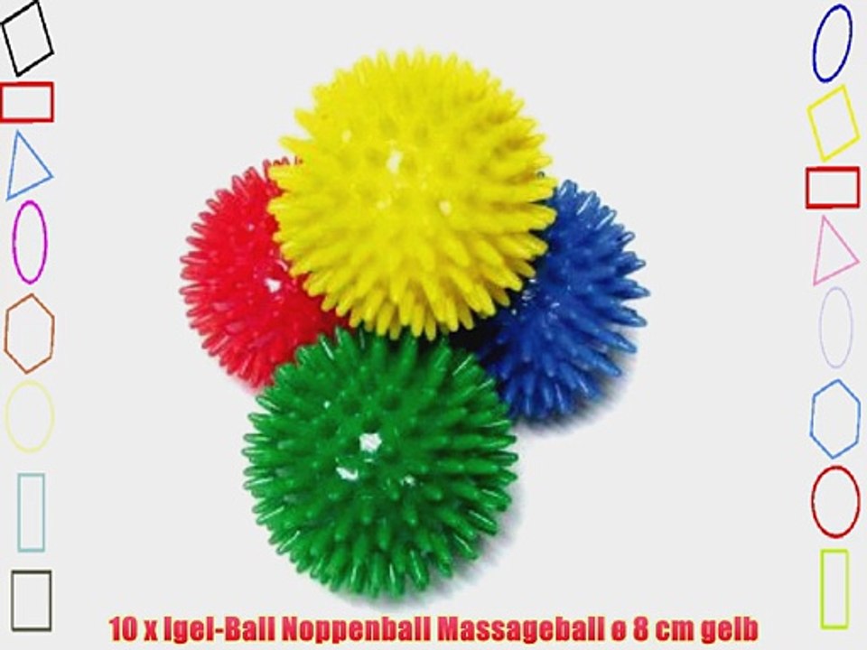 10 x Igel-Ball Noppenball Massageball ? 8 cm gelb