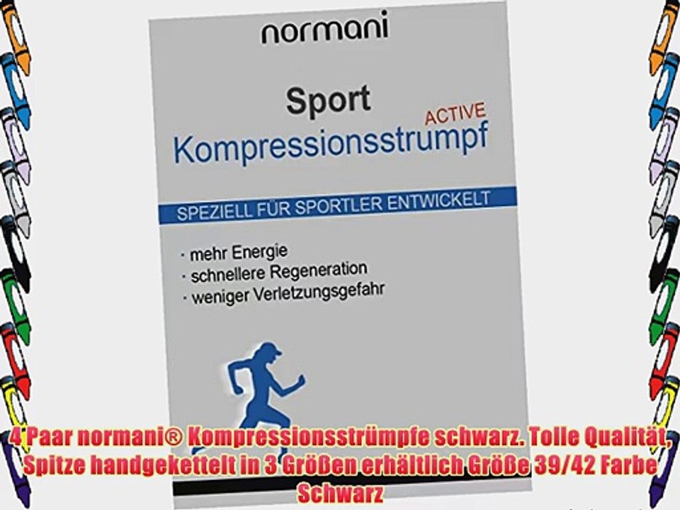 4 Paar normani? Kompressionsstr?mpfe schwarz. Tolle Qualit?t Spitze handgekettelt in 3 Gr??en
