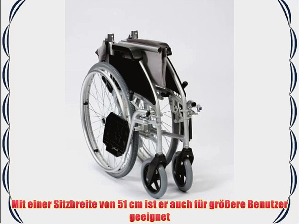 Drive Medical LAWC011A Rollstuhl aus Aluminium ultraleicht 51 cm
