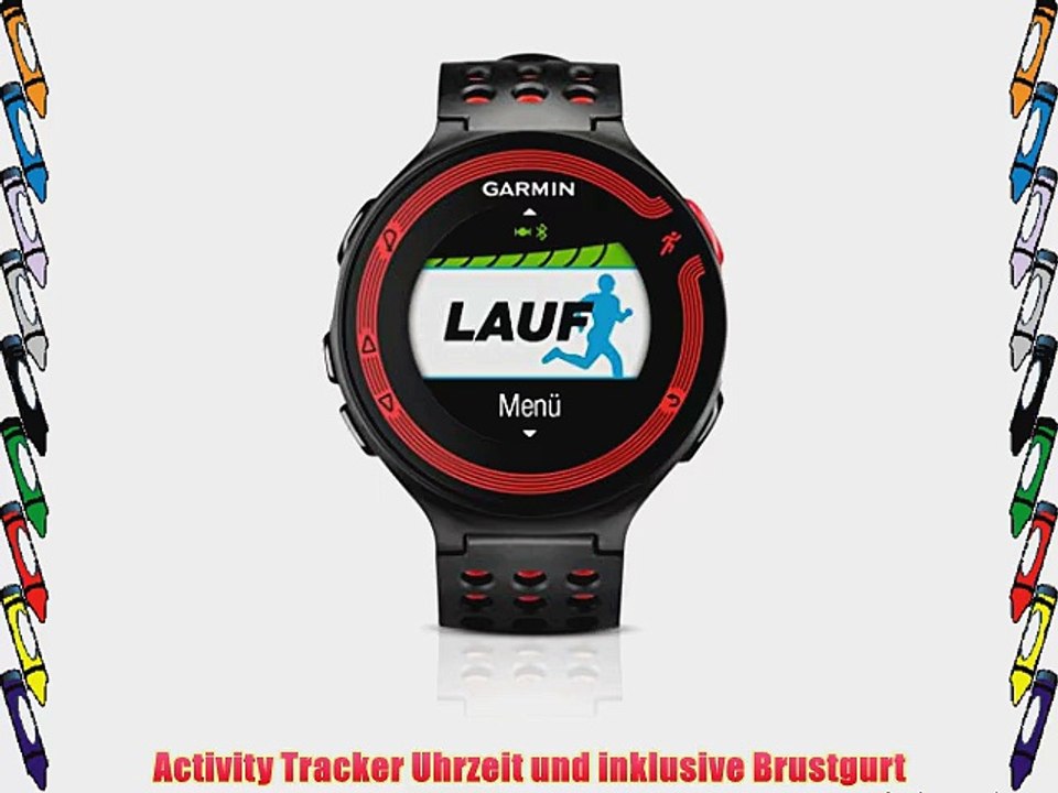 Garmin Forerunner 220 GPS-Laufuhr Schwarz/Rot inklusive Premium Herzfrequenz Brustgurt mit