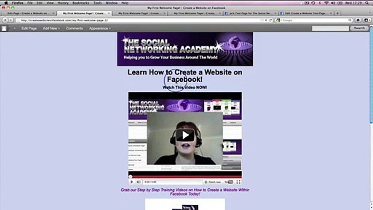 Create a Website on Facebook Part 12 Integrate Webpage & FB - Video Dailymotion